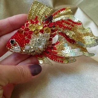 Золотая рыбка из бисера