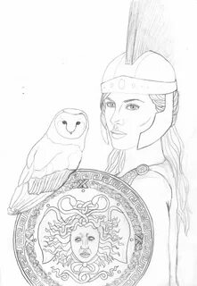 Богиня афина рисунок