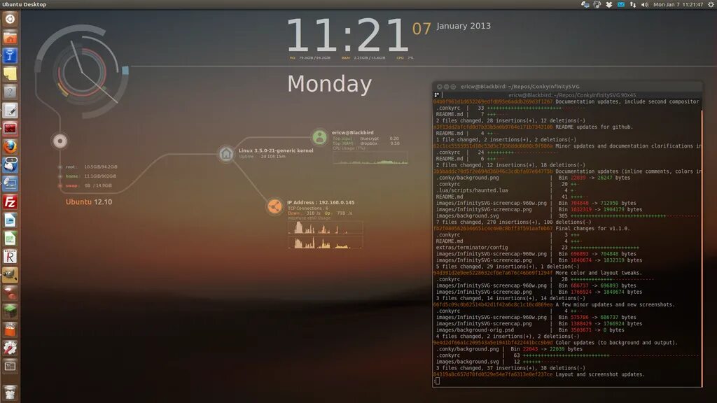 1c ubuntu. Conky linux. conky ubuntu. conky интерфейс. linux conky desktop.