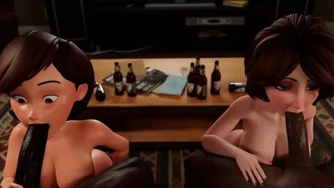 3D MILfky skupinový sex - Helen & Cass BBC noční gang.