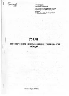 Выдача копий уставов