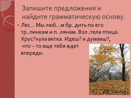 Запишите предложения на тему