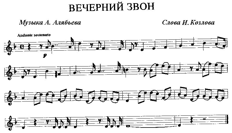 Русской песни звон. Вечерний звон партитура. Вечерний звон Алябьев Ноты. Вечерний звон песня. Вечерний звон романс Ноты.