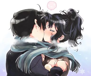 amagami black hair kiss midori kouichi scarf tachibana jun'ichi tan...