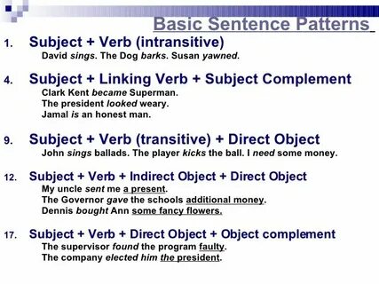 Sentence patterns