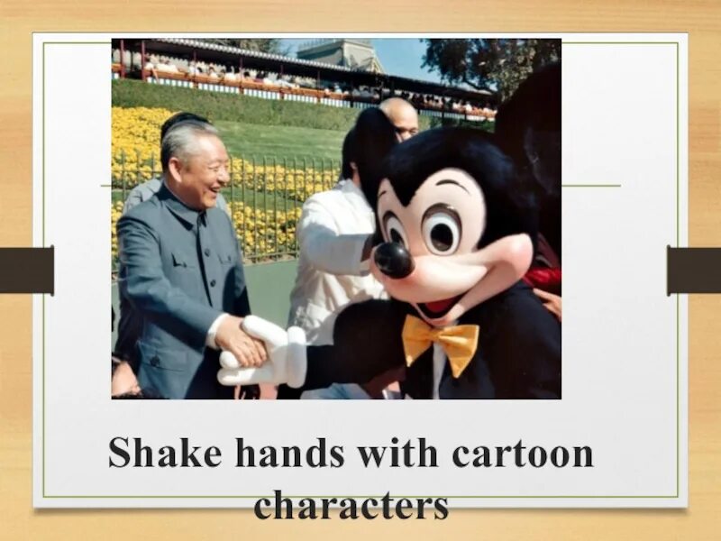 Shake hands with cartoon characters. Shake hands with cartoon characters Disney. Аттракцион Shake hands with cartoon characters. Shake hands with cartoon characters перевод.