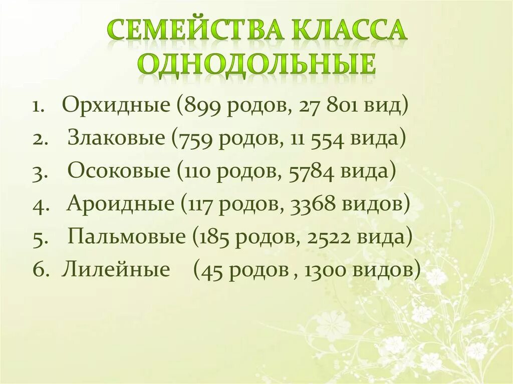 Тест класс однодольные 7 класс. Семейства класса Однодольные. Семейства класса Однодольные таблица. Класс Однодольные семейство Лилейные таблица. Семейства класса однодольных растений таблица.