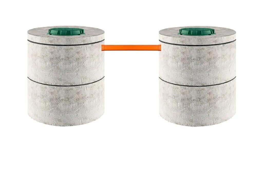 Бетонное кольцо москва. Канализация - септик (3 ж/б кольца). Септик 3 2 2 из бетонных колец. Септик переливной жб. Септик из бетонных колец 3+3+3.