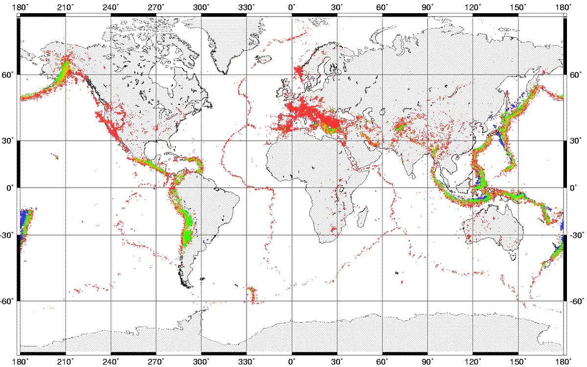 Где центр землетрясения. Эпицентр землетрясения на карте. Карта горячих точек. FTBM_for Maps.