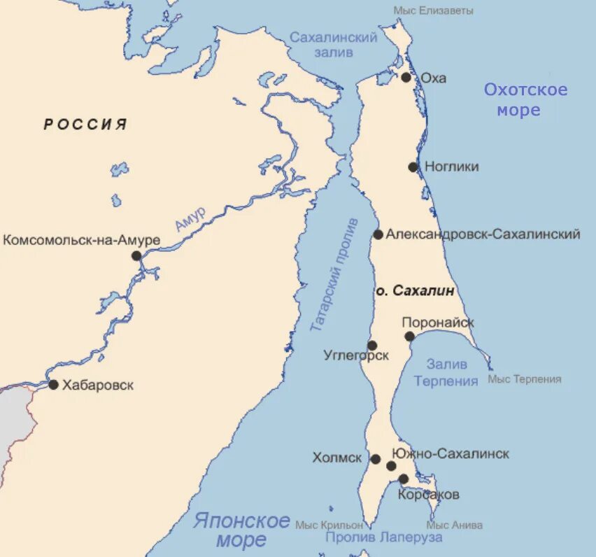 Координаты сахалинска
