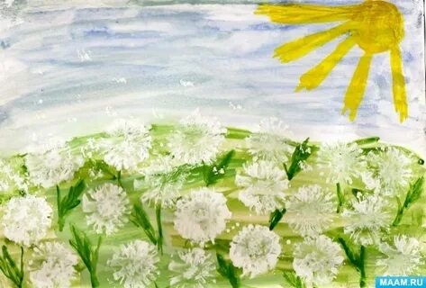 Рисование одуванчик старшая