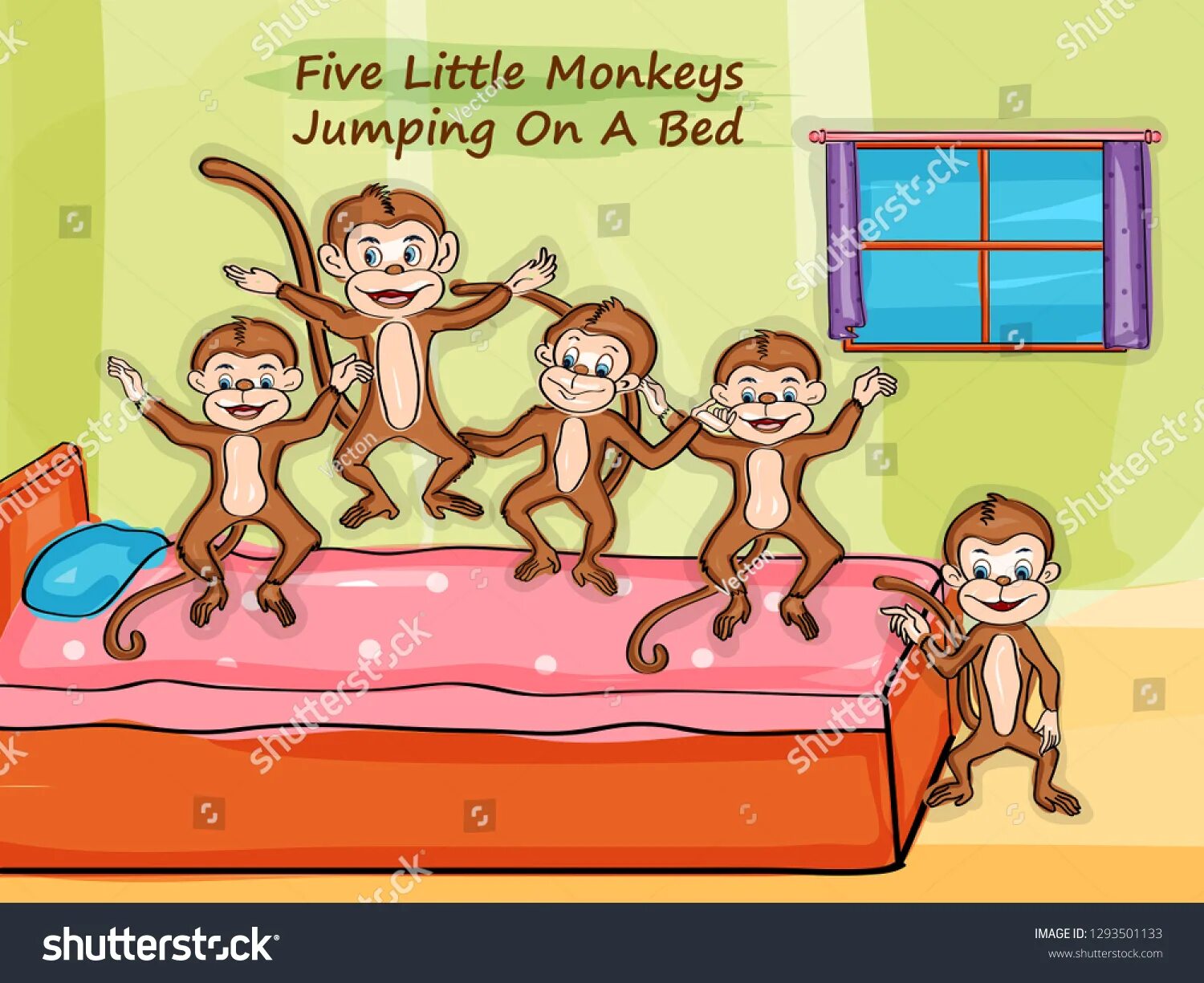 Little monkeys 2. Five little monkeys jumping on the bed. 5 little monkeys the bed jumping. five little monkeys картинка. four little monkeys jumping on the bed.