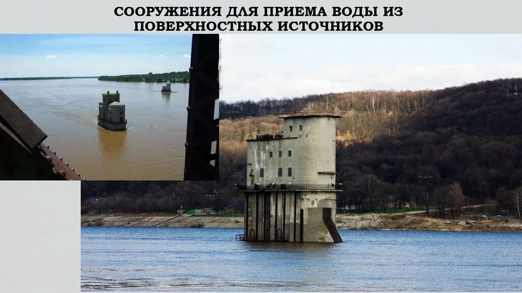 Сооружение для забора воды. Сооружения для приема воды из поверхностных источников. Забор воды из поверхностных источников. Водозабор из поверхностных источников. Водозаборные сооружения из поверхностных источников.