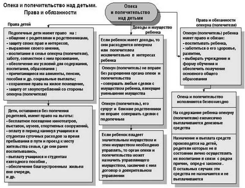 Содержание детей находящихся под опекой