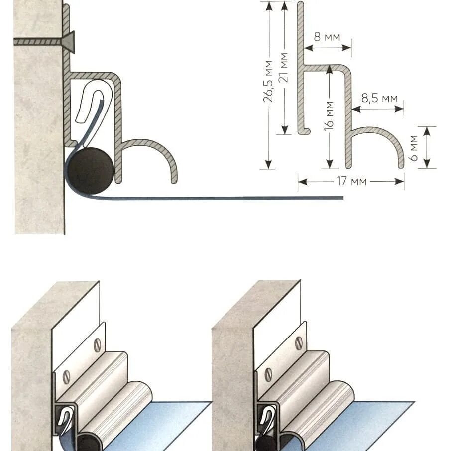 схема устройства натяжного потолка. профиль для подсветки в натяжном потолке схема. теневой профиль для натяжных потолков. установка теневого профиля натяжные потолки. теневой профиль еврокрааб.