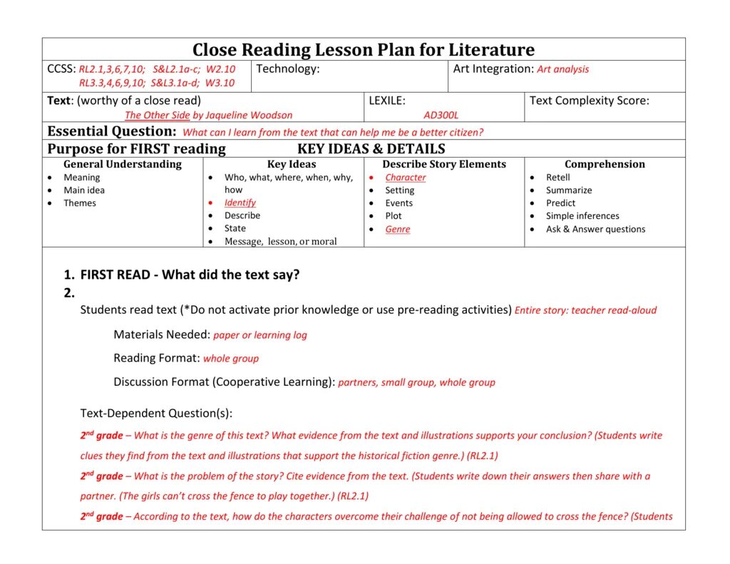 Read the plan and notes. Reading lesson plan. lesson plan for reading. 6 grade lesson plan. lesson plan 8 grade english.