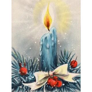 Новогодняя свеча рисунок