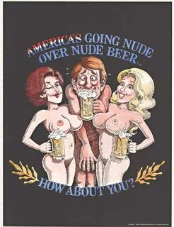 Unknown Print - America's Going Nude over Nude Beer original 1981 vint...
