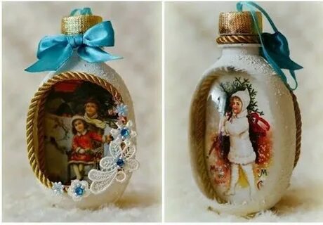 Елочные игрушки бутылки