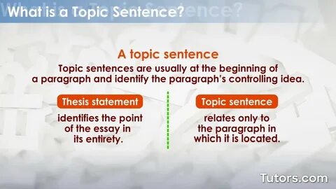 Topic sentence vs. thesis statement.