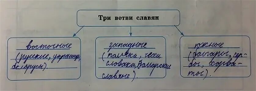 Заполните схему славяне