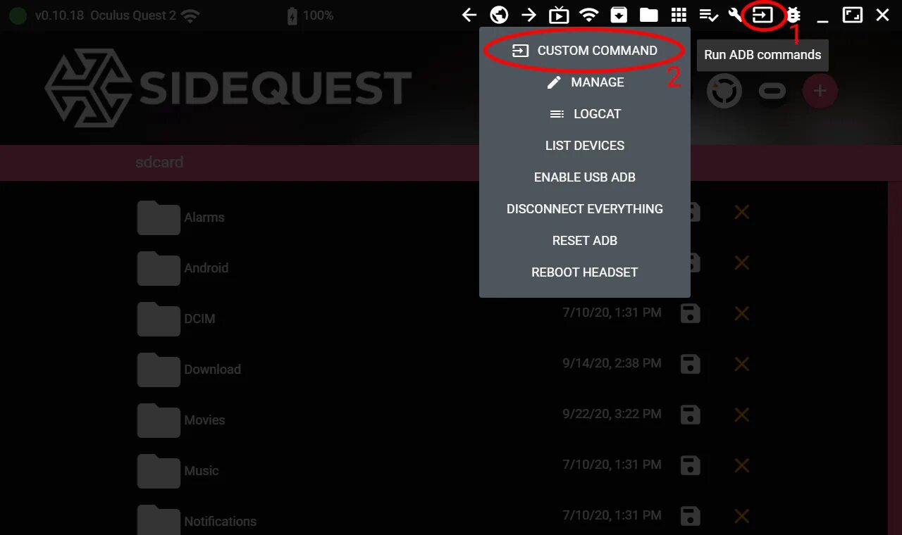 Команды ADB. Sidequest приложение. Окулус квест 2 no Command. Oculus Quest 2 разрешение. Как настроить quest 2