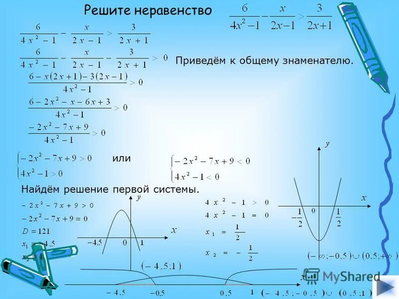 Решите неравенство 8x 3 x 9 9. Решение неравенств. Решение квадратных неравенств. Решение линейных и квадратных уравнений и неравенств. Решение неравенств с двумя ответами.