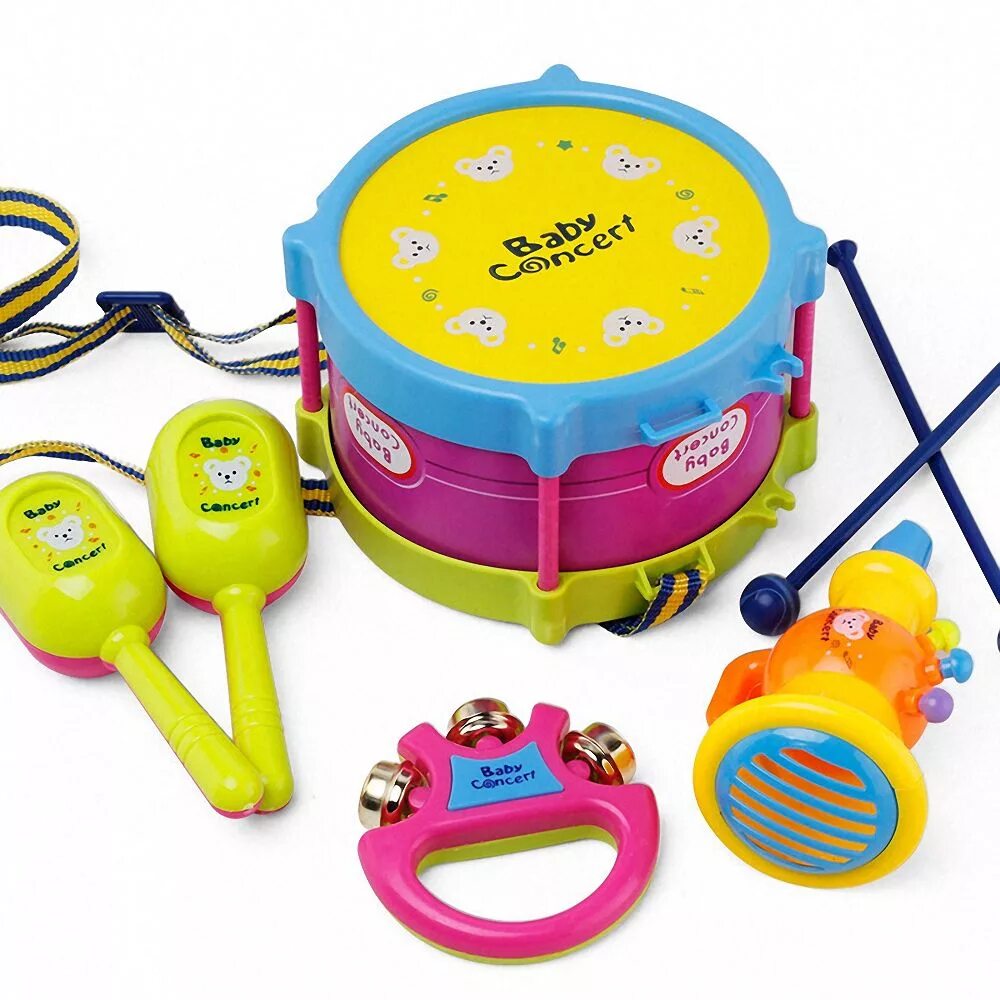 Погремушки колокольчики бубен барабан. Музыкальные игрушки для детей. Музыкальная игрушка для малышей. Игрушечные музыкальные инструменты. Звучащая игрушка