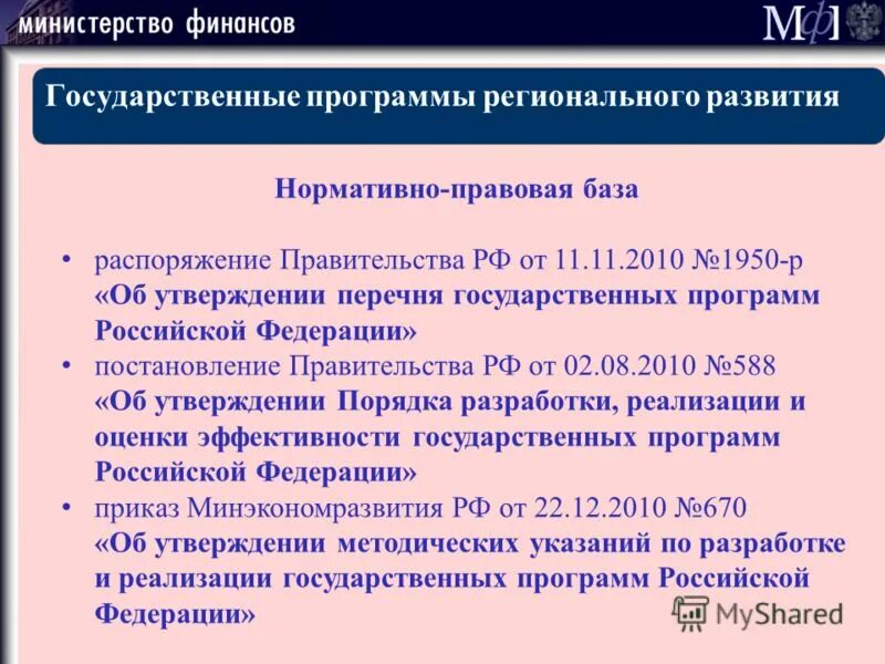 Об утверждении перечня государственных программ