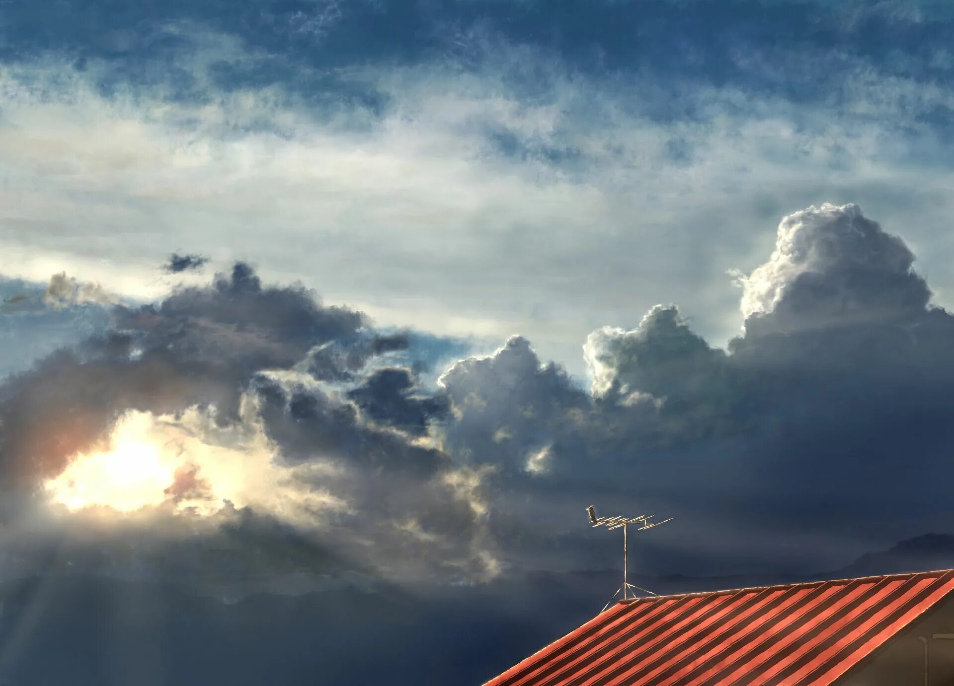 Презирающий небеса. Небо с крыши. Облака над домом. Небо и крыши домов. Крыша на фоне неба.