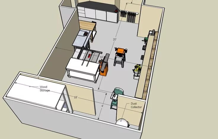 Проект мастерской 3 6 Ultimate Garage Workshop Shop Tours Fine Woodworking Woodworking shop layout