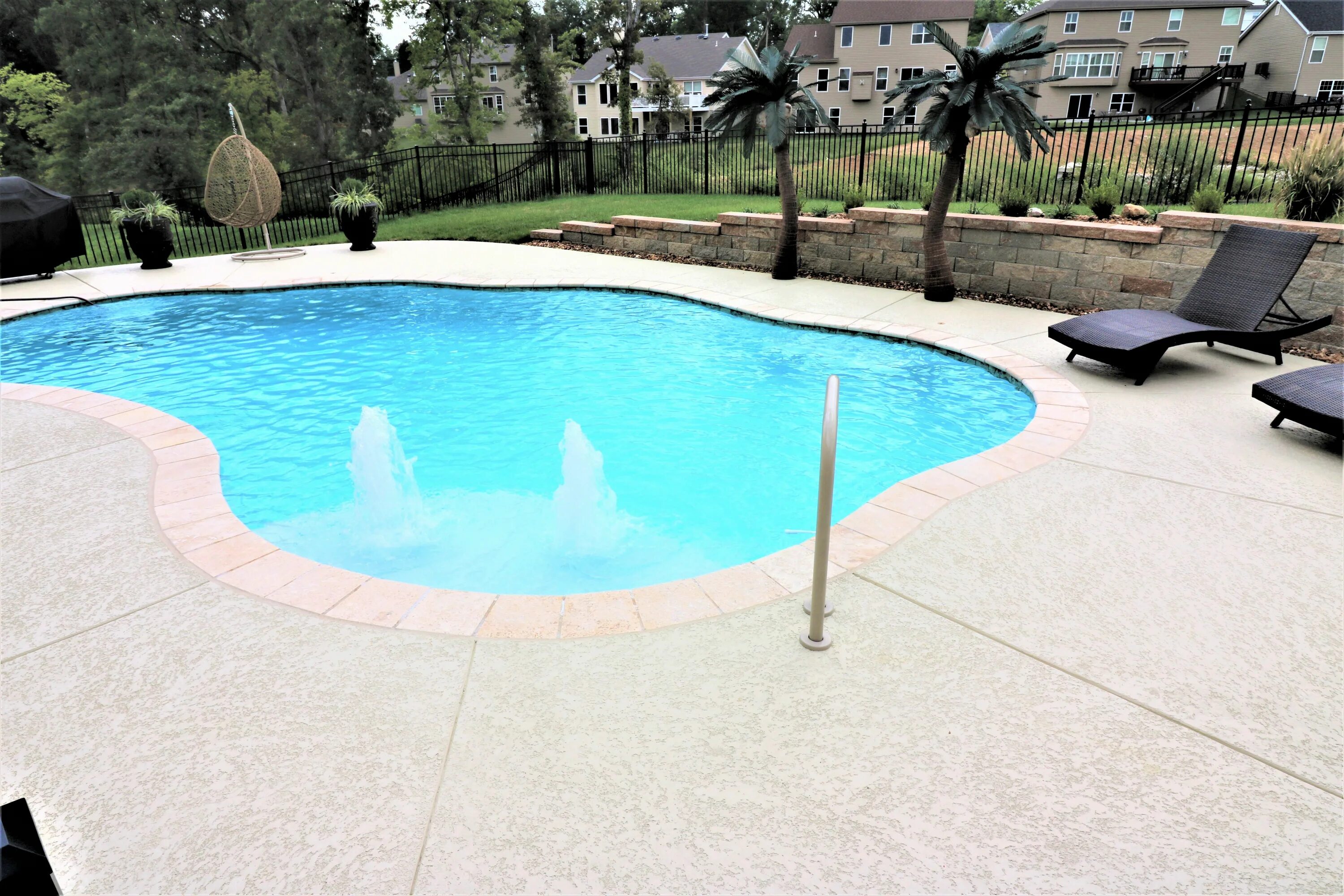 First pool. Pool Floor. Concrete Pool. Pool Deck coating. Filling the Outdoor Pool.