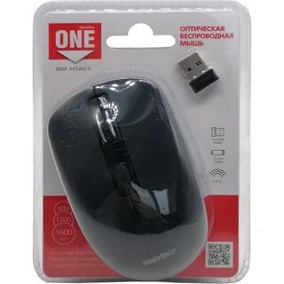 Мышь беспроводная Smartbuy ONE 345AG, черная, SBM-345AG-K.