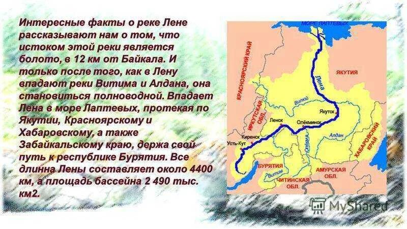 Информация о режиме реки лены. Исток устье и бассейн реки лена. исток и устье реки лена на карте. описать бассейн реки лена. исток реки лена на карте.