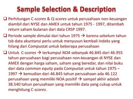 Sampling selection