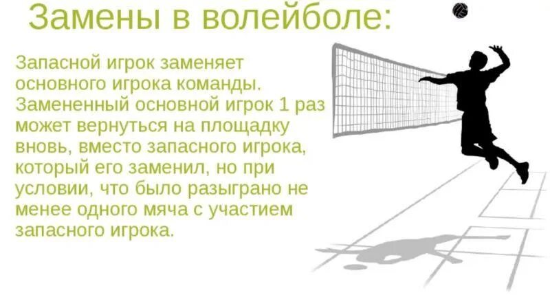 Сколько можно сделать замен в основной игре. Замена игроков в волейболе. Регламент в волейболе. Правила замен в волейболе. Волейбол, правило замены игрока.