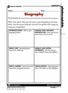Biography of a writer 5 grade
