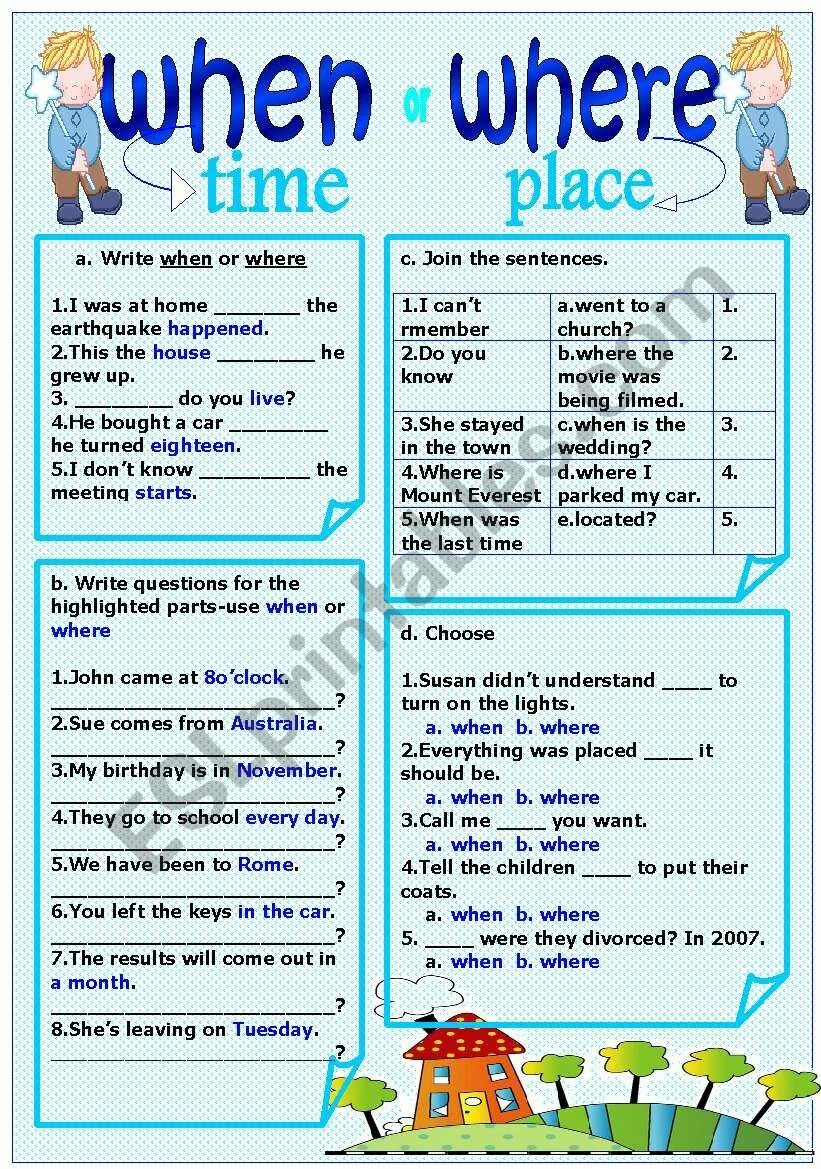 When where Worksheet. What when where Worksheets. Where when where Worksheets. What where when how why Worksheets. Write the questions using where what how