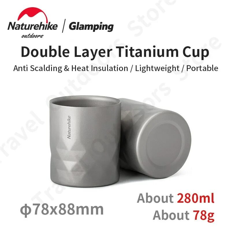 Naturehike double layer titanium cup. Чашка naturehike double-layer titanium.