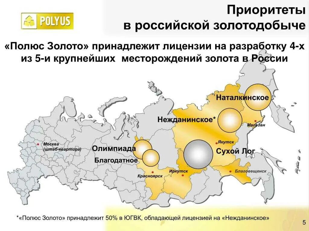 Основная зона добычи