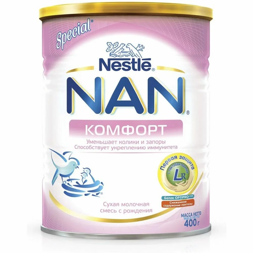 Смесь нан комфорт для новорожденных. Смесь Нестле нан комфорт. Смесь nan (Nestlé) Безлактозный (с рождения) 400 г. Смесь nan Comfort Антирефлюкс.