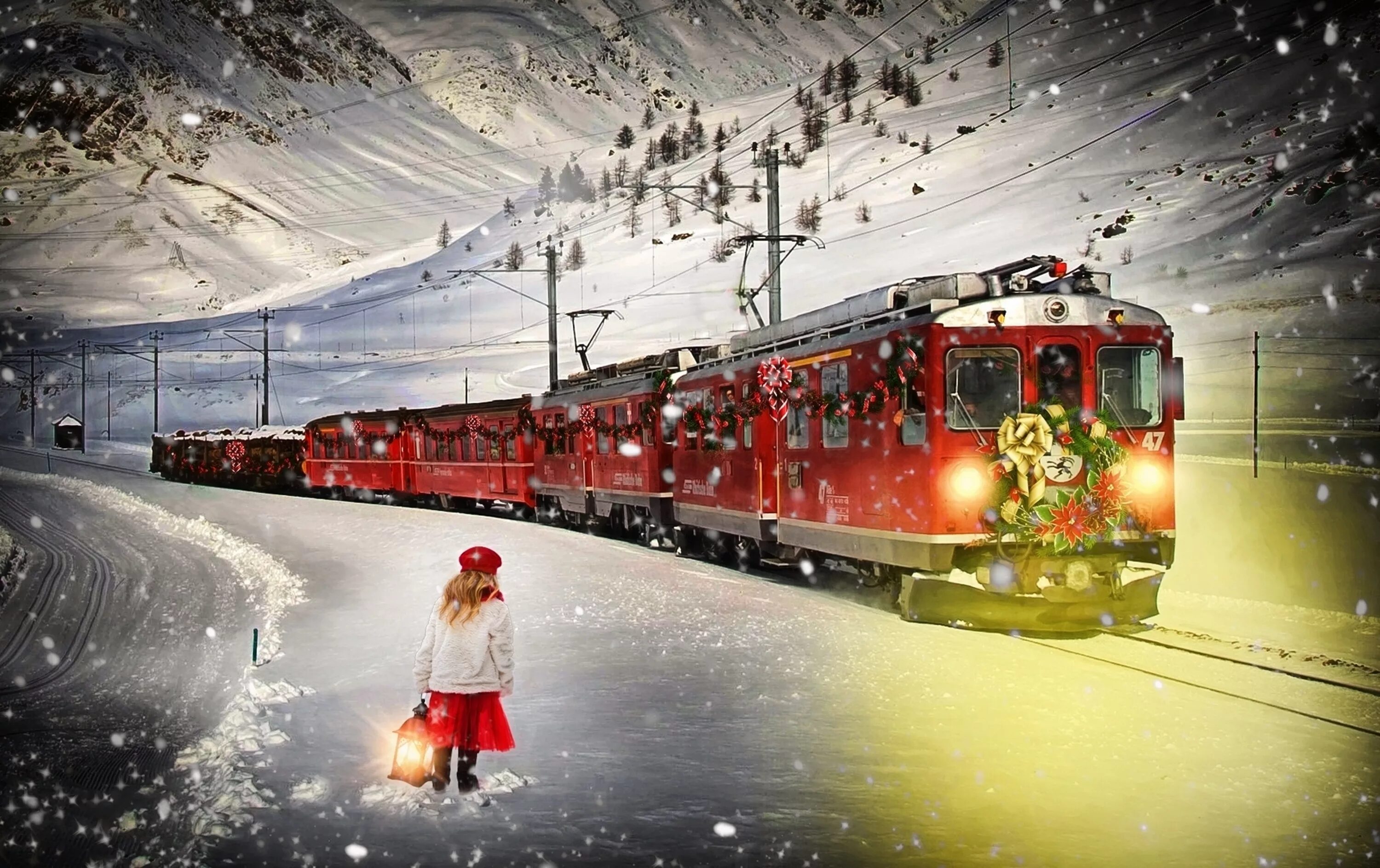Новый год назад в прошлое. Поезд Крисмас Траин Рождественский. Новогодний поезд РЖД 2021. Полярный экспресс дед Мороз. Новый год в поезде.