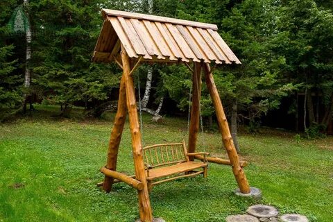 Качели из бревен