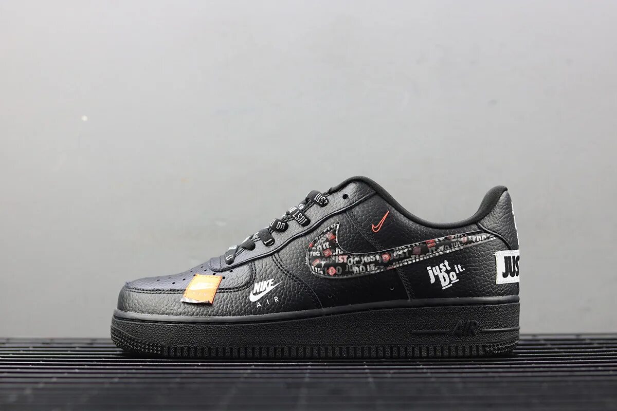 Nike Air Force 1 Low just do it Black. Nike Air Force 1 just do it. Nike Air Force 1 черные just do it. Найк АИР Форс just do it.