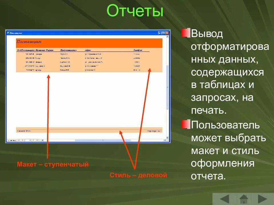 Формы представления данных таблица. Формы представления данных таблица