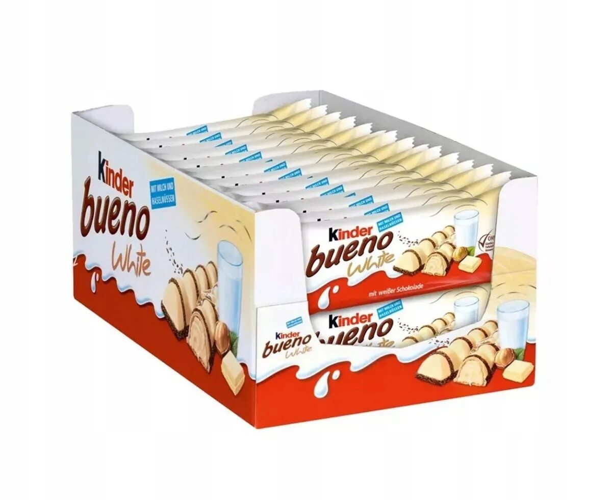 Киндер Буэно белый батончик. Kinder bueno шоколад белый. Вафли kinder bueno White 39г. Батончик kinder bueno White, 39 г.