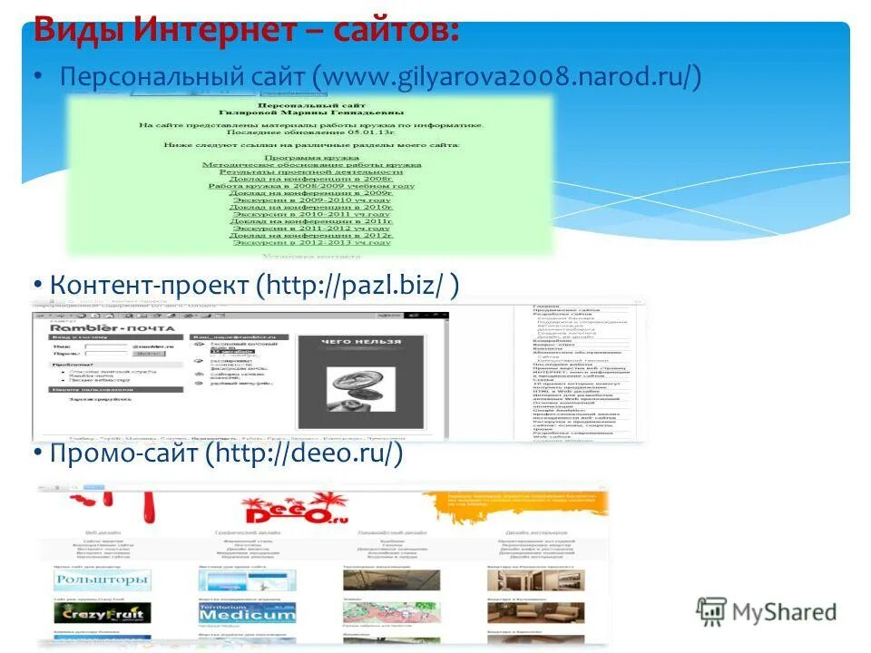 Личный сайт в г. Проект промо сайты. Виды сайтов в интернете. Персональный сайт.