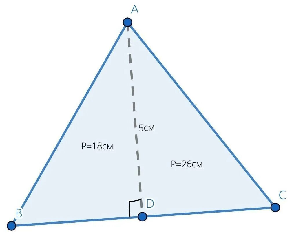 Высота треугольника равно 27 см. Длинный треугольник. Треугольник удлиненный. Разносторонние треугольники с периметром 18 см.. Высота треугольника разбивает его.