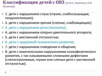 Классификация овз