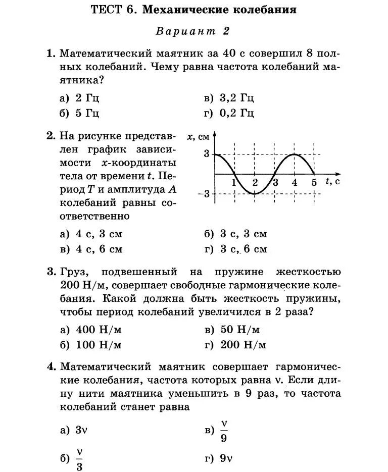 Физика 9 кл контрольные работы. Графики механических колебаний 11 класс. Тест по физике 9 класс механические колебания. Контрольная по физике 9 класс механические колебания. Тест по физике 9 класс гармонические колебания.